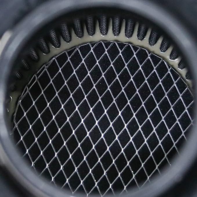 Universal 3" 76mm High-Flow Air Filter, Reusable Cone Cold Air Intake, High Performance, Washable, Clamp-On Car High Flow Dry Air Kit, Flange Diameter: 3 Inch, Filter Height: 6.4 Inch, Green
