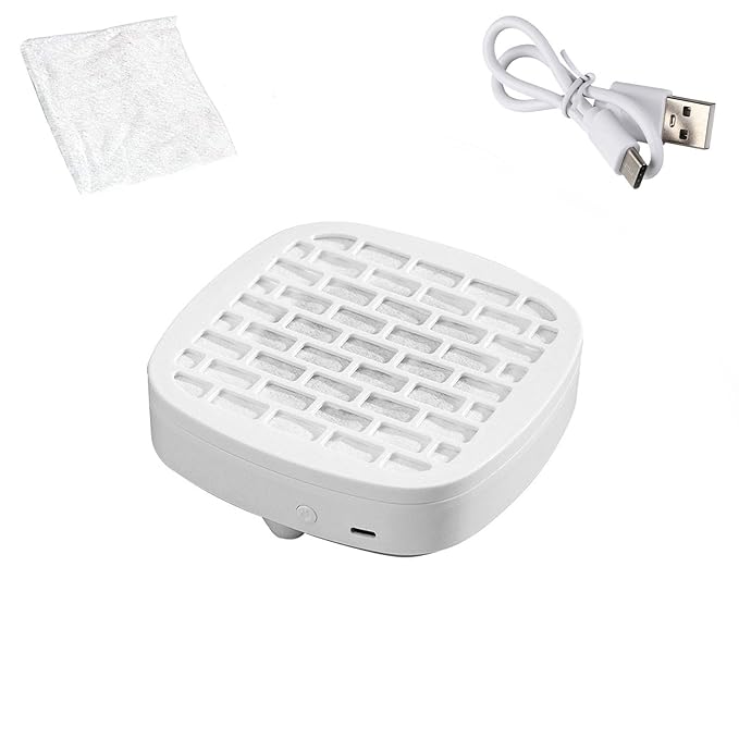 Mini Nail Dust Collector & Extractor Fan - Low Noise Portable Vacuum for Nail Drilling and Polishing, Compact Design with Magnetic Filter Cover for Home Salon (WHITE)