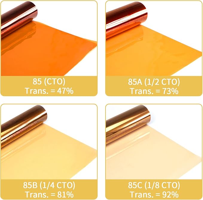 Meking 16x20 inches Lighting Gels CTO Photo Lights Gel Filters Transparent Color Correction Light Sheets for Photography Red Head Strobe Flashlight (Orange)