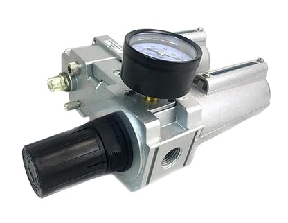FRL724NA 1/2" Air Moisture Filter Regulator Oiler Separator Lubricator Combo Auto Drain- for Compressed Air Treatment- Particulate Filter Combo- 140 CFM Flow Rate 250 PSI Input, 175 PSI Output 5.1 oz