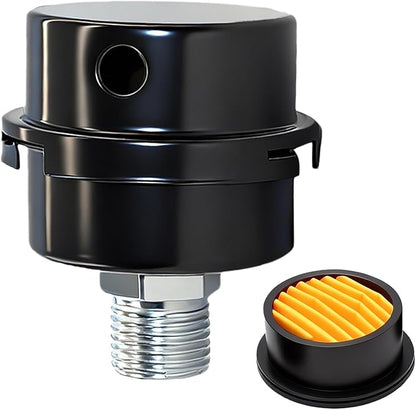 Air Compressor Silencer Filter, 1/2" Thread,20mm Metal Noise Muffler, Replacement Intake Filter Replacement for Generators, Blowers, Exhaust Ports, Air Compressor Parts