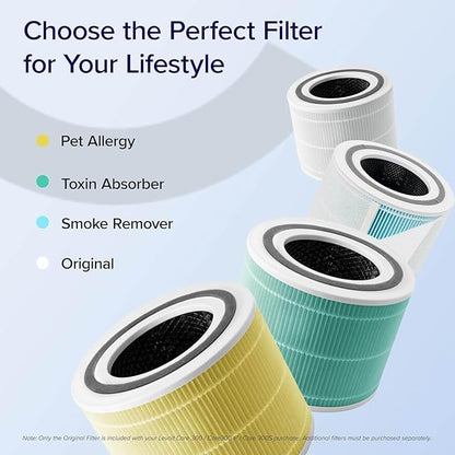 LEVOIT Air Purifiers for Home Bedroom, HEPA Sleep Mode, AHAM VERIFIDE, Smart WiFi for Home Large Room, Quiet Cleaner for Pet Hair, Allergies, Dust, Smoke, Pollon, Alexa Control, Core300S-P, White