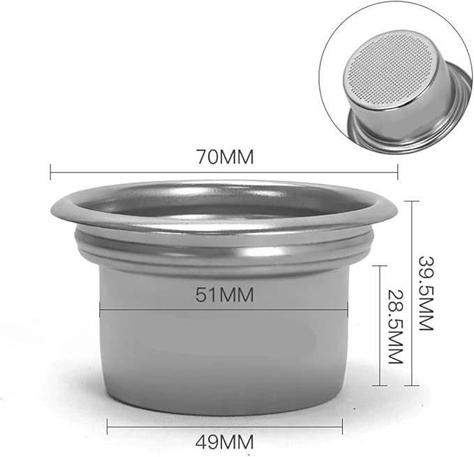 Step-Down Filter Basket Kit, Compatibie For 58mm To 49mm, Bottomless Portable Filter Coffee Accessories