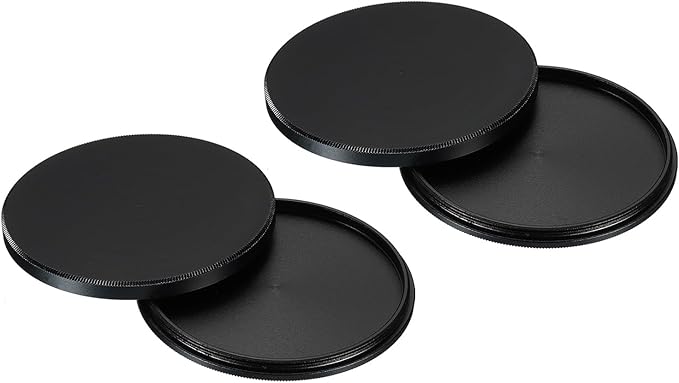PATIKIL 55mm Lens Cap, 2 Pack Camera Lens Cap Cover Universal Front Metal Lens Filter Stacks Cap Protective Case for 55mm Camera Circular Polarizing Fader ND Filter, Black