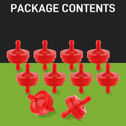 10 Pack Lawn Mower 1/4 Inch Inline Gas Fuel Filter for 298090 298090S for John Deere AM107314 LG298090 LG298090S PT4265 for Toro 42-5240 56-6360