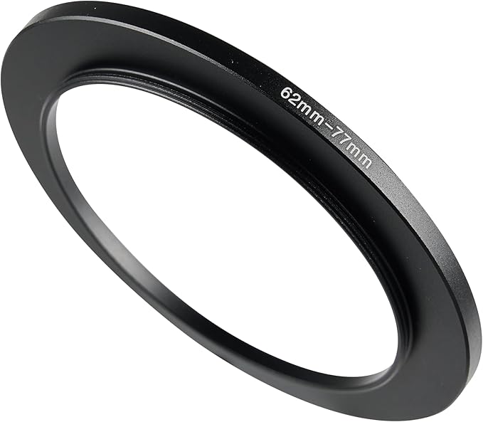 62-77mm Metal Step-Up/Down Ring Adapter Compatible with Mirrorless Cameras DSLR Lens, UV CPL ND Filter Thread Converter, Black
