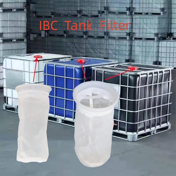 IBC Nylon Lid Filter 2 Pack IBC Lid Nylon Filter Screen Rain Water Filter, for Venting Ton Barrel Plastic Cover Tote Tank Lid Breath Cover