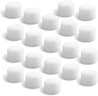 Air Filter Sponge, Compressor Replacement System, Round White Breathable Foam Filters Compatible with Cool Mist Inhaler & Vaporizer Device, Universal Size (0.59in Dia 20 Pcs)