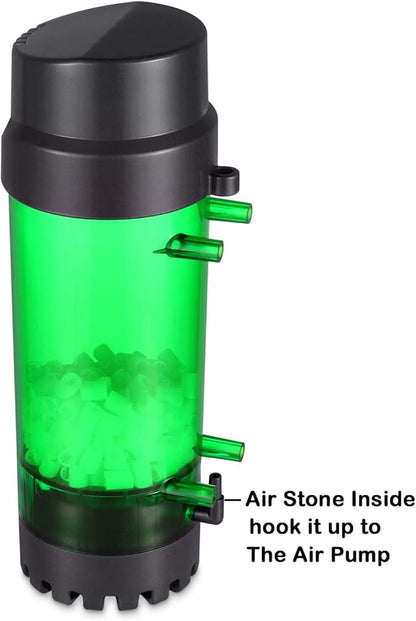 Fluidized Moving Bed Filter Bubble Bio Media Reactor for Aquarium Fish Tank with Air Stone and Sponge Filter