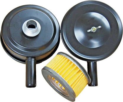 2-Pack 4" Air Compressor Intake Filter Silencer - Fits 1/2" MPT Thread Only, Heavy-Duty Metal Housing with Replaceable Paper Cartridge (Model MAF003) - Noise Reduction & Dust Protection