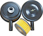 2-Pack 4" Air Compressor Intake Filter Silencer - Fits 1/2" MPT Thread Only, Heavy-Duty Metal Housing with Replaceable Paper Cartridge (Model MAF003) - Noise Reduction & Dust Protection