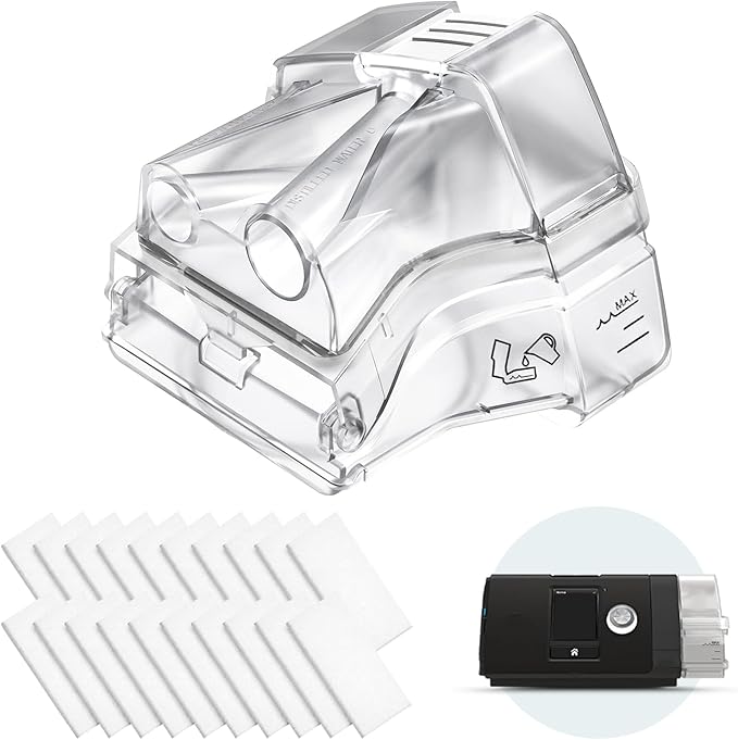 Replacement Water Chamber Comparible with Airsense 10 & AirCurve 10 with 20 Pack Filters, Replacement Humidifier Tank Compatible with S10 Series, CPAP Supplies and Accessories