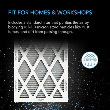 AC Infinity Inline Filter Box 6" with High Efficacy Filter, Whole House HVAC Filtration Kit, Fits 6-Inch Inline Duct Fans for Fresh Air Intake and Ventilation
