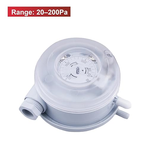 1pcs 604 Micro Differential Pressure Switch - 20-1000Pa Adjustable Air & Gas Sensor for HVAC Systems, Ventilation, Filter, Duct Alarm Use(20-200pa)