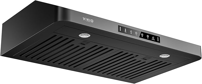 Range Hood 30 inch Under Cabinet, VIKIO HOME Hood Vents for Kitchen, Vent Hoods 30 inches with 980 CFM, 3 Speed Gesture Sensing, Teflon Coating, Non-stick and Easy to Clean, Black