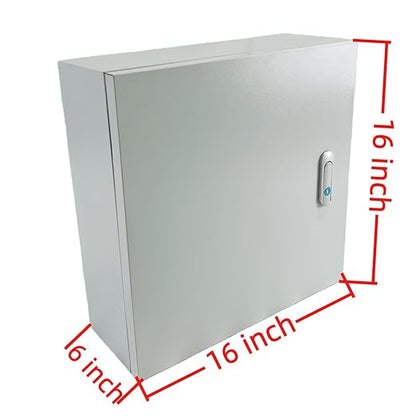 Electrical Enclosure Box 16" x 16" x 6" Carbon Steel Electrical Junction Boxes Wall Mount Waterproof Dustproof Metal Box with Safety Locks for Outdoor Indoor Use