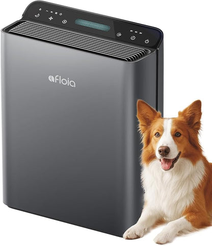 Afloia Air Purifier for Home Large Room Bedroom Up to 2000Ft² with PM2.5 Air Quality Monitor Smart Auto Mode, Washable Pre Filter Cleaner for Pet, Grey