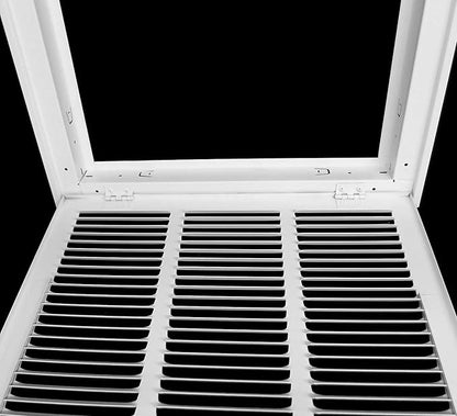 36" X 18 Steel Return Air Filter Grille for 1" Filter - Removable Face/Door - HVAC Duct Cover - Flat Stamped Face - White [Outer Dimensions: 38.5 X 19.75]