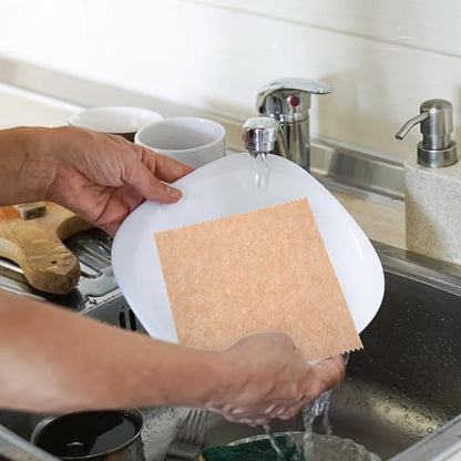 Happyyami 10pcs Loofah Dish Washing Towels 25x25cm Plant Kitchen Dishcloths Absorbent Oil-Resistant Utensil Scrubbers for Wet and Dry Use