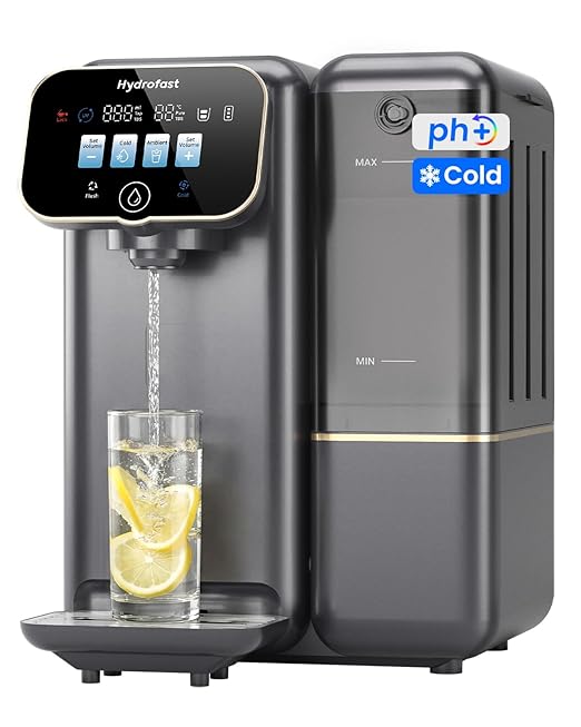 Cold Water Reverse Osmosis Water Filter Countertop, Remineralization & pH Balance UV 6 Stage RO Filtration System, Portable Water Purifier, 3:1 Pure to Drain, No Installation, C100