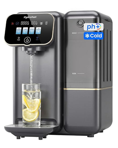 Cold Water Reverse Osmosis Water Filter Countertop, Remineralization & pH Balance UV 6 Stage RO Filtration System, Portable Water Purifier, 3:1 Pure to Drain, No Installation, C100