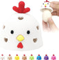 Egg Brush Cleaner, Egg Scrubber Tool for Fresh Eggs, Egg Washer Cleaner Scrubber, Easter Gifts Creative Chicken Shape Egg Wash Brush Silicone Washing Egg Tool - White - Yellow Mouth