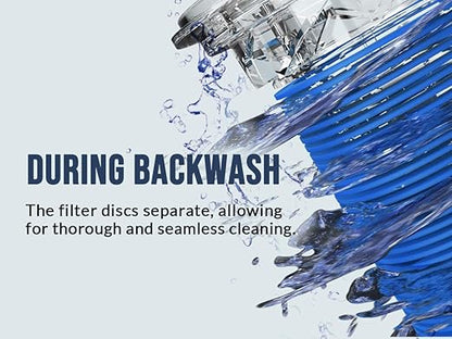 40 Micron Disc Spin Down Sediment Filter, Reusable ＆ Anti-Clog Whole House Water Filter, Pre-Filtration System for City/Well Water, 3/4" MNPT, BPA Free