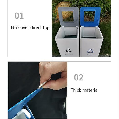 GLigeT Outdoor Trash can White Combined Trash Can Large-Capacity Square Sorting Trash Can Outdoor Direct Throw Trash Can Without Cover, Anti-Fingerprint Technology 48L Trash Can (Size : E)