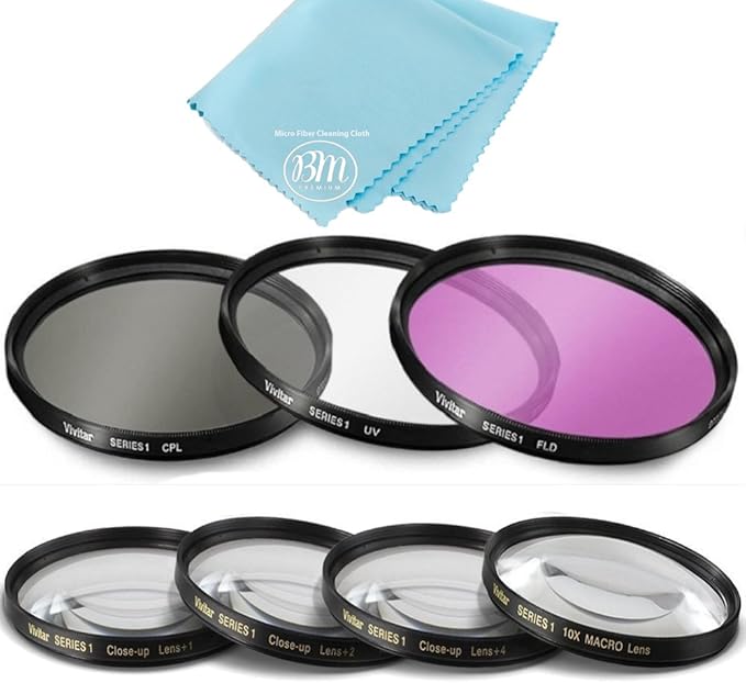 77mm 7PC Filter Set for Nikon COOLPIX P1000, P1100 Digital Camera - Includes 3 PC Filter Kit (UV-CPL-FLD) and 4PC Close Up Filter Set (+1+2+4+10)