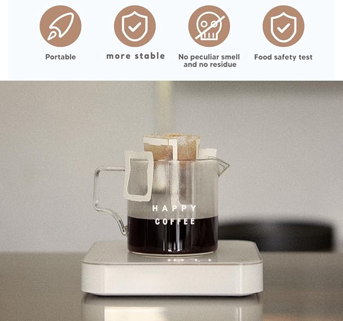 Sesama Pour-Over Drip Hanging Coffee Filter Bags - Portable Hanging Ear Coffee Filters for Home, Travel & Office Brewing Eco-Friendly (150), Gernic, White, MT0096-US