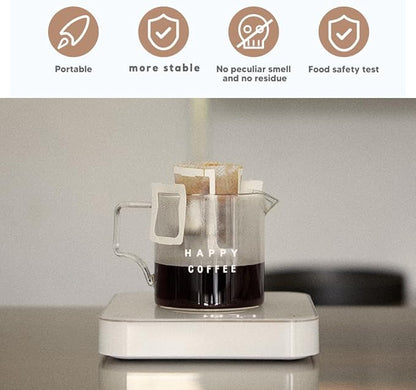 Sesama Pour-Over Drip Hanging Coffee Filter Bags - Portable Hanging Ear Coffee Filters for Home, Travel & Office Brewing Eco-Friendly (150), Gernic, White, MT0096-US