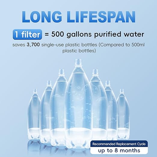 iSpring DF2-CHR Faucet Water Filter for Kitchen, Bathroom, or RV Sink – Water Filter for Sink Faucet, 500 Gallons Long Life, Chrome Finish