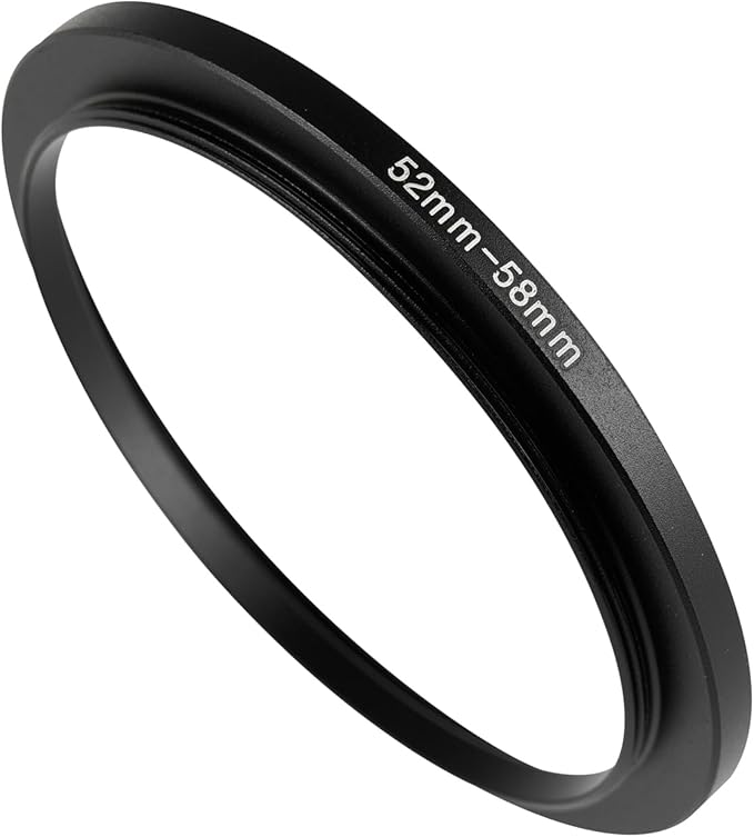 52-58mm Metal Step-Up/Down Ring Adapter Compatible with Mirrorless Cameras DSLR Lens, UV CPL ND Filter Thread Converter, Black