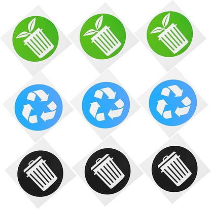 12pcs Garbage Classification Stickers Self-Adhesive Trash Can Labels for Recycling Material for Indoor Outdoor Use Promote Waste Sorting Habits