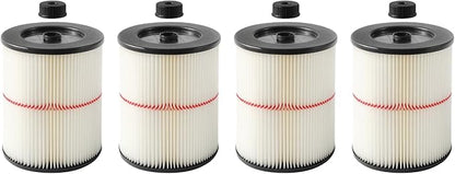 Nispira 9-17816 17816 Red Stripe Replacement HEPA Filter for Craftsman Craftsman Shop Vac Wet/Dry Vacuum 5/6/8/12/16/32 Gallon Larger, 4 Pack