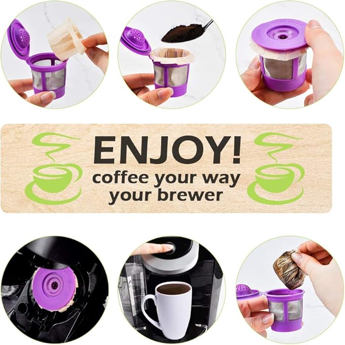 CAPMESSO Disposable Coffee Paper Filters Replacement Kerig Filter Compatible with Reusable Single Serve Pods Keurig Coffee Maker-300 Count (Natural)