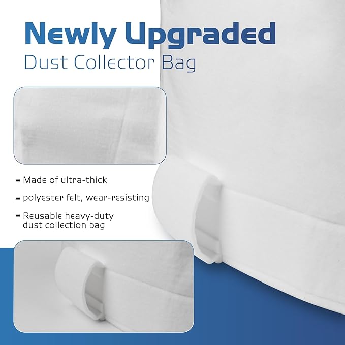 70333 Dust Collector Bag, fit for POWERTEC DC-1512, Vacuum & Dust Collector Bags, Compatible with JET, Grizzly, Shop Fox, Wen, Harbor Freight, 21" x 31", 1 Micron Filter