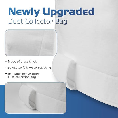 70333 Dust Collector Bag, fit for POWERTEC DC-1512, Vacuum & Dust Collector Bags, Compatible with JET, Grizzly, Shop Fox, Wen, Harbor Freight, 21" x 31", 1 Micron Filter