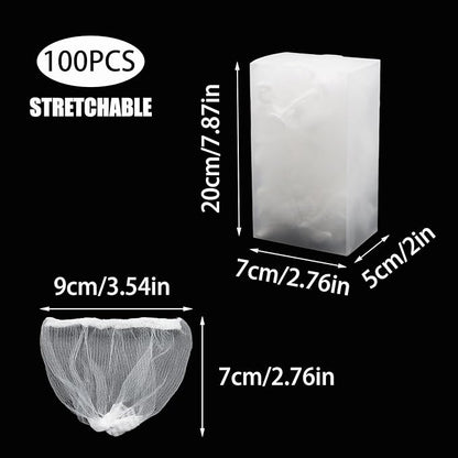 Pine & Linen 200pcs Disposable Mesh Sink Strainers Bags and Storage Box,Elastic Sink Net Strainer Anti-Clogging Filter Bags,Fits Sinks Strainer for Collecting Kitchen Food Waste/Leftover Garbage