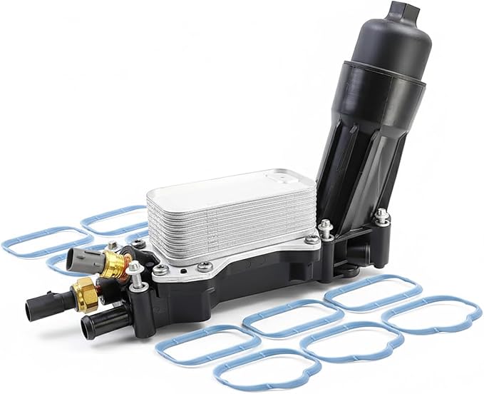 Engine Oil Cooler and Oil Filter Housing Adapter For 2011-2016 Chrysler 200 300, For Dodge Charger Challenger, For Jeep Grand Cherokee, ProMaster 3.6L V6, Replace# 5184304AE 68105583AF, 68105583AG