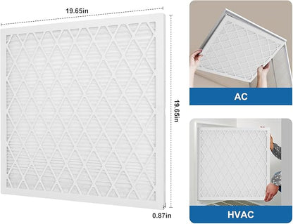 20x20x1 MERV 11 Air Filter, Quality AC/HVAC Furnace Filter，2 Reusable ABS Frame + 8 Pack Replaceable Filter Media，Breathe Fresher and Cost-effective