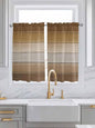 Vintage Brown Gradient Wood Grain Window Valance Curtains, Farmhouse Wood Barn Light Filtering Kitchen Valance with 3-inch Rod Pocket for Living Room Bathroom Bedroom,2 Panel,42x54In