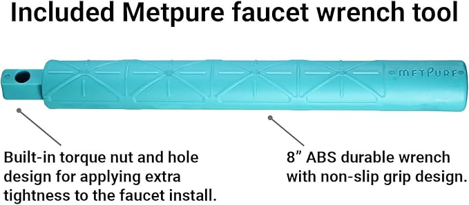 Metpure Non-airgap NSF Certified RO Faucet Reverse Osmosis Drinking Water Filtration System Water Dispenser Spout (Stainless Steel). Vase Style with Faucet Wrench.