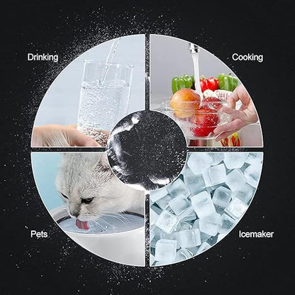 Under Sink Alkaline Water Filter with Faucet, 2-Stage Water Filter System Reduces Heavy Metals, Chlorine, Sediment, Improves pH and Taste, Remineralization, NSF 42&53 Certified