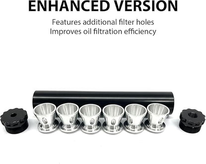 Aluminum Fuel Filter Cleaning Kit in Black | 1/2" x 28 Thread with Multiple End Caps | Industrial-Grade Automotive Maintenance Tool for Fuel System