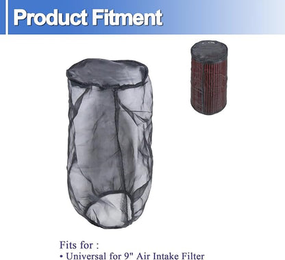 Air Filter Cover Large Dustproof Protective for Harley Davidosn Touring Model Universal Cold Air Intake Filter Sock Air Filter Wrap, 1 Pack