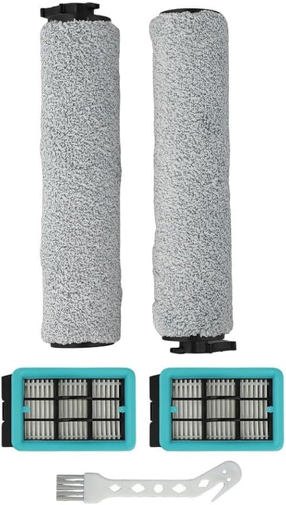 Replacement Roller Brush and Filter Kit for CrossWave 3831 HF2, 3845, 3847, 3848 Floor Scrubber – Wet/Dry Cleaning Accessory, Piece Set