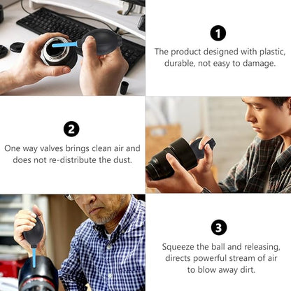 DECHOUS 4pcs Camera Dust Cleaner Air Blower Compressor for DSLR Sensor Lens Filter Cleaning, Portable Squeeze Ball Pump Dust Removal Tool for Photography Equipment