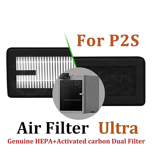2 Pcs Air Filter Compatible for Bambu Lab P2S P2SC 3D Printer HEPA Activated Carbon Filter Screen Replacement Parts 3D Printer