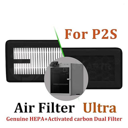 2 Pcs Air Filter Compatible for Bambu Lab P2S P2SC 3D Printer HEPA Activated Carbon Filter Screen Replacement Parts 3D Printer